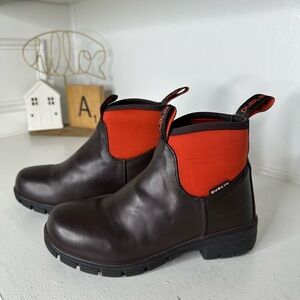 Dublin Women’s Leather Paddock Riding Boots Brown with Red Elastic Size 7.5